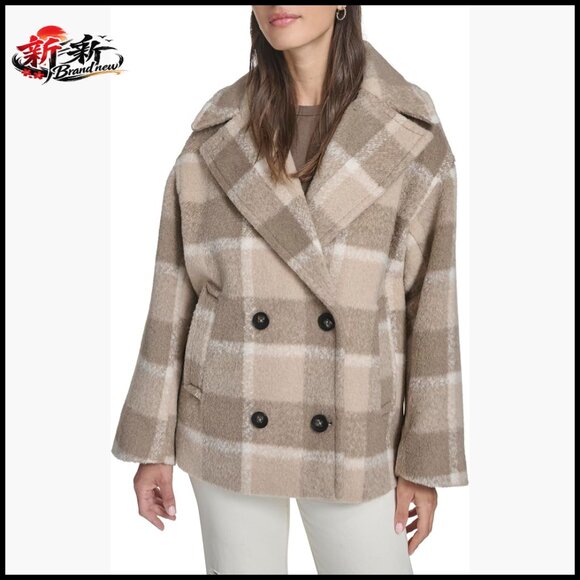 Faux Wool Peacoat with Removable Sherpa Collar